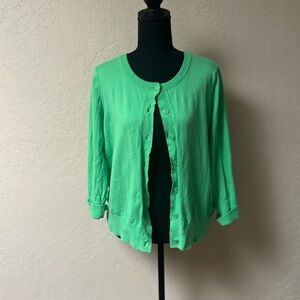 jcpenney Green Lightweight Button-Front Cardigan